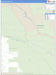 Shoshone County, ID Zip Code Wall Map