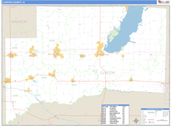 Clinton County, IL Wall Map