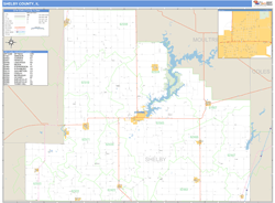 Shelby County, IL Zip Code Wall Map