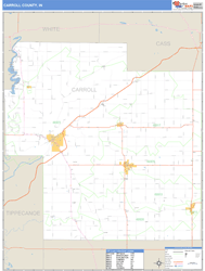 Carroll County, IN Zip Code Wall Map