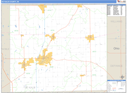 DeKalb County, IN Zip Code Wall Map