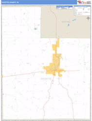 Fayette County, IN Zip Code Wall Map