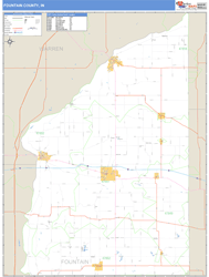 Fountain County, IN Wall Map