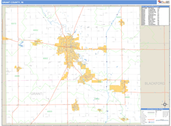 Grant County, IN Zip Code Wall Map