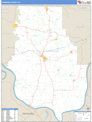 Harrison County, IN Wall Map