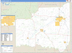 Jackson County, IN Wall Map