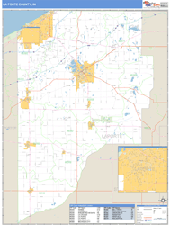 La Porte County, IN Zip Code Wall Map