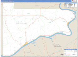 Switzerland County, IN Zip Code Wall Map