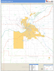 Tippecanoe County, IN Zip Code Wall Map