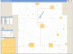 Calhoun County, IA Zip Code Wall Map