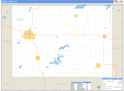 Emmet County, IA Wall Map