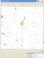 Palo Alto County, IA Zip Code Wall Map