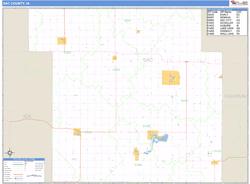 Sac County, IA Zip Code Wall Map