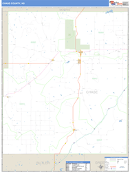 Chase County, KS Zip Code Wall Map