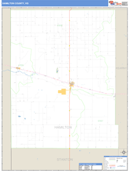 Hamilton County, KS Zip Code Wall Map