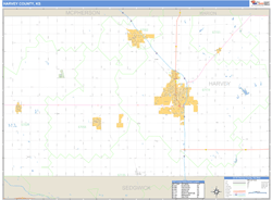 Harvey County, KS Zip Code Wall Map