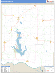 Jefferson County, KS Zip Code Wall Map