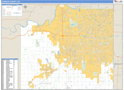 Johnson County, KS Zip Code Wall Map