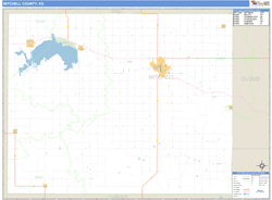 Mitchell County, KS Zip Code Wall Map