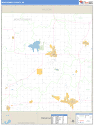 Montgomery County, KS Zip Code Wall Map