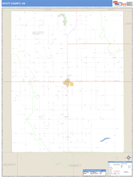 Scott County, KS Zip Code Wall Map