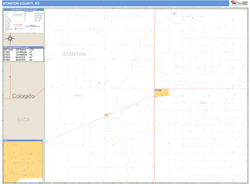 Stanton County, KS Wall Map