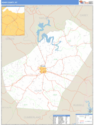 Adair County, KY Zip Code Wall Map