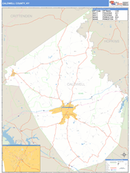 Caldwell County, KY Wall Map