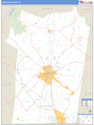 Christian County, KY Zip Code Wall Map