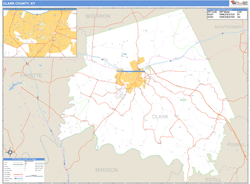 Clark County, KY Zip Code Wall Map