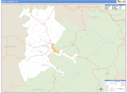 Estill County, KY Zip Code Wall Map