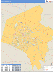 Fayette County, KY Zip Code Wall Map