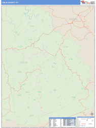 Leslie County, KY Wall Map