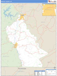 Whitley County, KY Wall Map