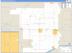 Jefferson Davis County, LA Wall Map