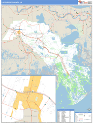 Lafourche County, LA Zip Code Wall Map