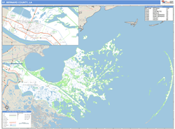 St. Bernard County, LA Zip Code Wall Map