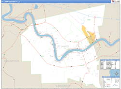 St. James County, LA Zip Code Wall Map