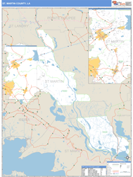 St. Martin County, LA Zip Code Wall Map