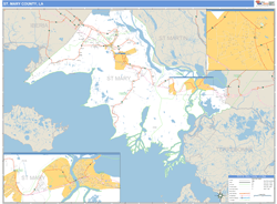 St. Mary County, LA Zip Code Wall Map