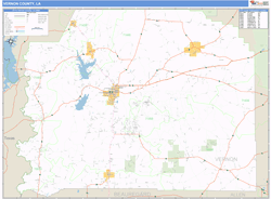 Vernon County, LA Zip Code Wall Map