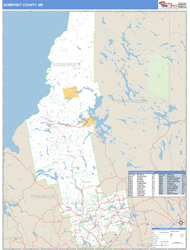 Somerset County, ME Zip Code Wall Map