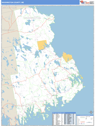 Washington County, ME Zip Code Wall Map