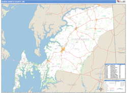 Queen Anne's County, MD Zip Code Wall Map