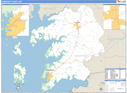 Somerset County, MD Zip Code Wall Map