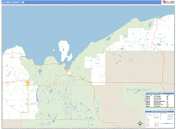 Alger County, MI Zip Code Wall Map