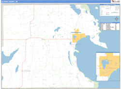 Alpena County, MI Zip Code Wall Map