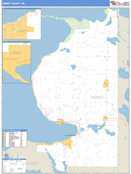 Emmet County, MI Zip Code Wall Map