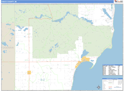 Iosco County, MI Zip Code Wall Map