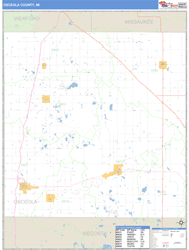 Osceola County, MI Zip Code Wall Map